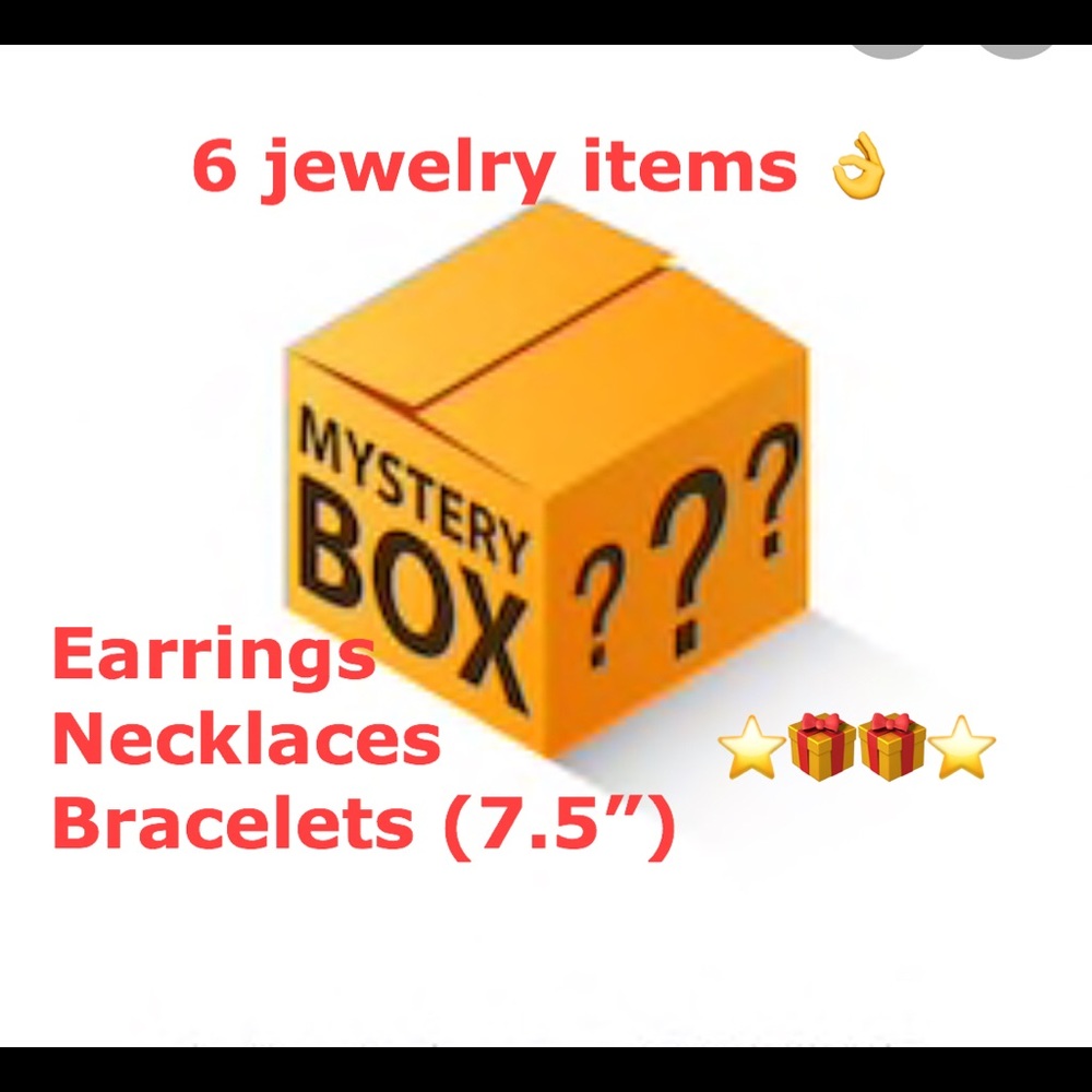 6 jewelry items mystery Box- brand new!